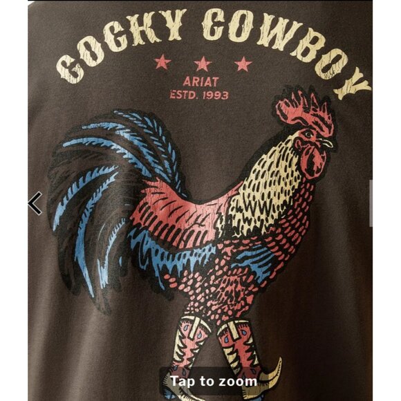 NEW Ariat Men’s Brown Cocky Cowboy Graphic T-Shirt - Picture 3 of 3
